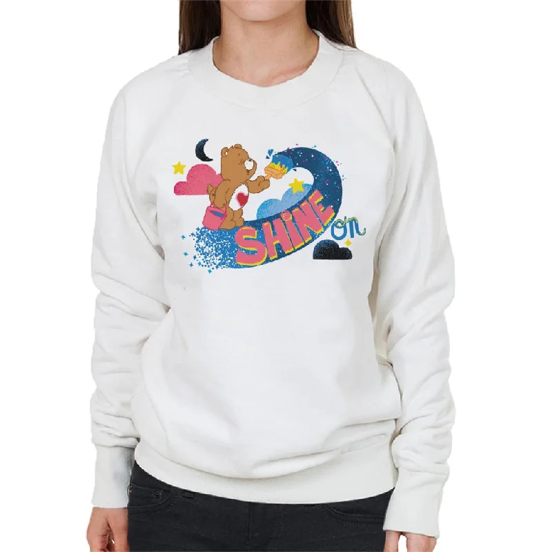 Care Bears Tenderheart Bear Shine On Women's Sweatshirt Hoodie with Stripes Bold Sporty Care Bears Tenderheart Bear Shine On Women's Sweatshirt Hoodie with Stripes Bold Sporty