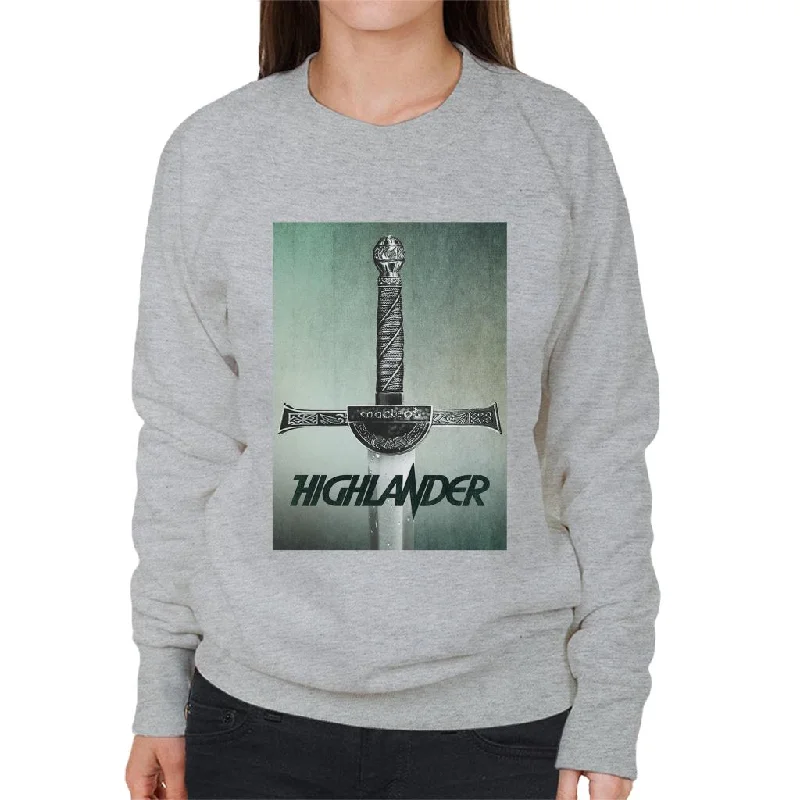 Highlander 1986 Macleod Broadsword Women's Sweatshirt Hoodie with Half-Zip Sporty Casual Highlander 1986 Macleod Broadsword Women's Sweatshirt Hoodie with Half-Zip Sporty Casual