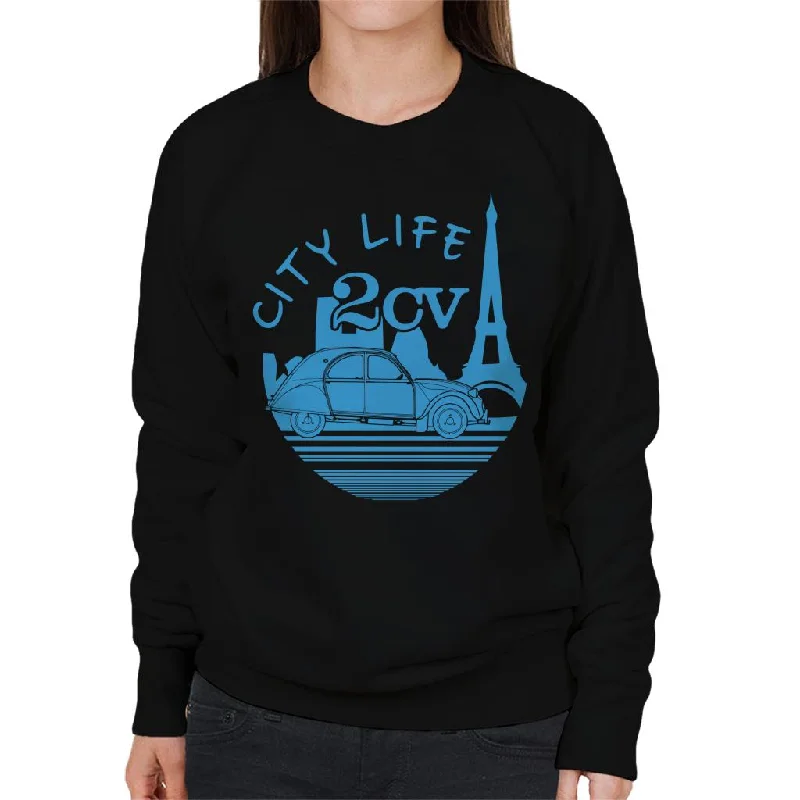 Citroen 2CV City Life Paris Women's Sweatshirt Hoodie with Drawcord Adjustable Secure Citroen 2CV City Life Paris Women's Sweatshirt Hoodie with Drawcord Adjustable Secure
