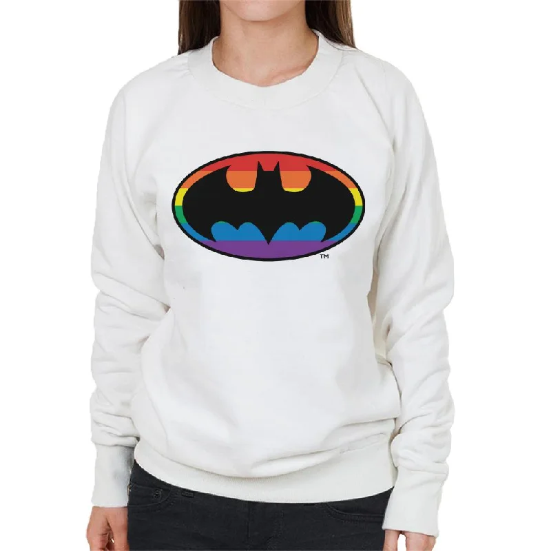 Batman Black Bat Symbol Rainbow Background Women's Sweatshirt Hoodie with Velcro Closure Adjustable Secure Batman Black Bat Symbol Rainbow Background Women's Sweatshirt Hoodie with Velcro Closure Adjustable Secure