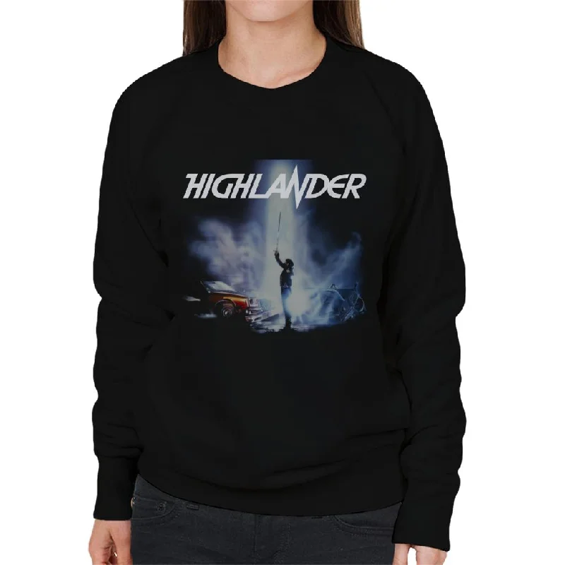 Highlander 1986 Duncan Macleod Lightning Women's Sweatshirt Hoodie with Hem Elastic Stretchable Comfortable Highlander 1986 Duncan Macleod Lightning Women's Sweatshirt Hoodie with Hem Elastic Stretchable Comfortable