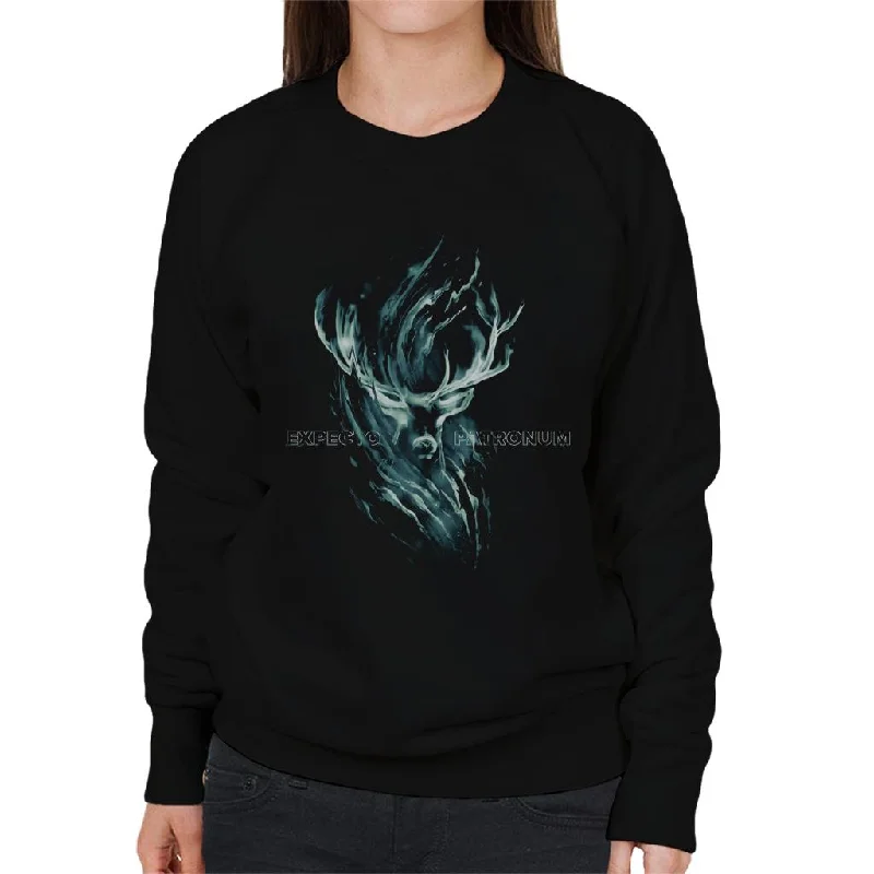 Harry Potter And The Prisoner Of Azkaban Deer Expecto Patronum Women's Sweatshirt Hoodie with High Neck Warm Protective Harry Potter And The Prisoner Of Azkaban Deer Expecto Patronum Women's Sweatshirt Hoodie with High Neck Warm Protective