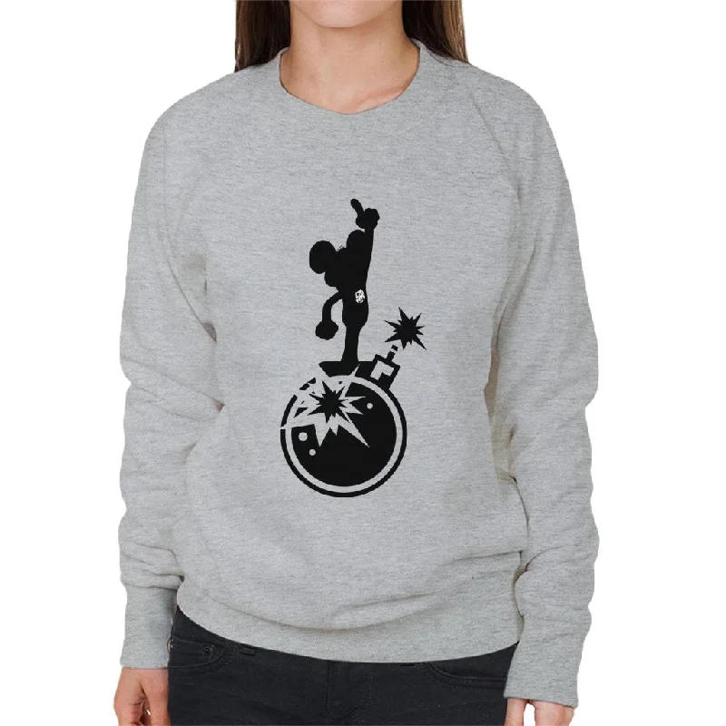 Danger Mouse Explosion Silhouette Women's Sweatshirt Hoodie with Hem Lace Feminine Delicate Danger Mouse Explosion Silhouette Women's Sweatshirt Hoodie with Hem Lace Feminine Delicate