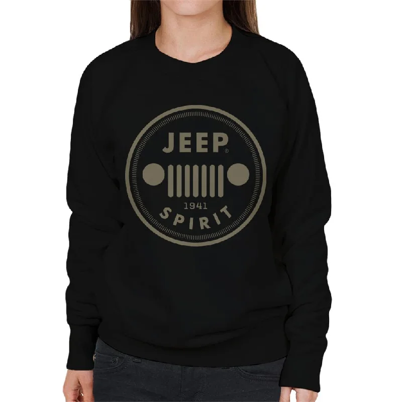 Jeep Spirit 1941 Logo Women's Sweatshirt Hoodie with Hem Embroidery Detailed Premium Jeep Spirit 1941 Logo Women's Sweatshirt Hoodie with Hem Embroidery Detailed Premium