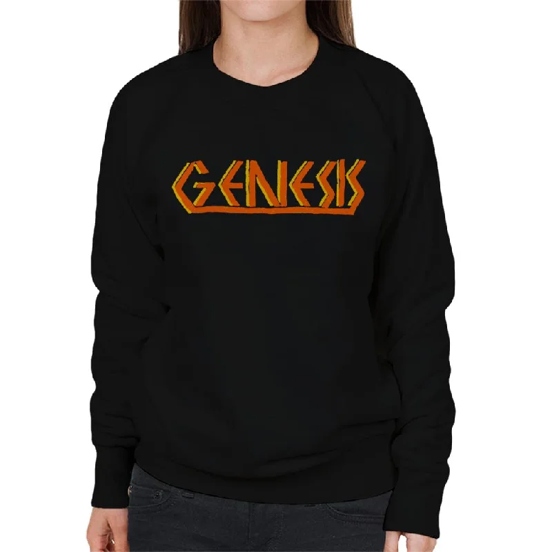 Genesis Band Vintage Orange Logo Women's Sweatshirt Hoodie with Gradient Ombre Colorful Genesis Band Vintage Orange Logo Women's Sweatshirt Hoodie with Gradient Ombre Colorful