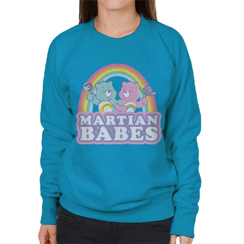 Care Bears Cheer Bear And Wish Bear Martian Babes Women's Sweatshirt Hoodie with Typography Text Message Care Bears Cheer Bear And Wish Bear Martian Babes Women's Sweatshirt Hoodie with Typography Text Message