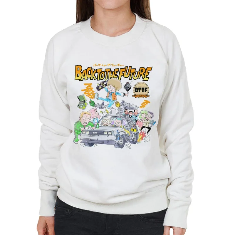 Back To The Future Comic Kanji Women's Sweatshirt Hoodie with Crew Neck Simple Timeless Back To The Future Comic Kanji Women's Sweatshirt Hoodie with Crew Neck Simple Timeless