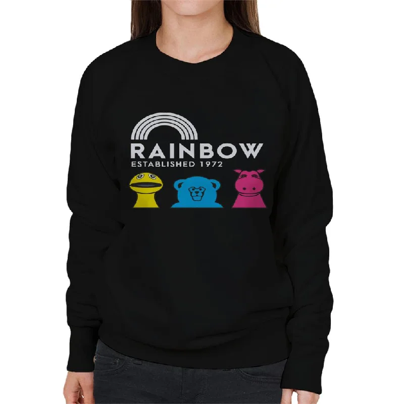 Rainbow Established 1972 Women's Sweatshirt Hoodie with Hidden Zipper Minimalist Clean Rainbow Established 1972 Women's Sweatshirt Hoodie with Hidden Zipper Minimalist Clean