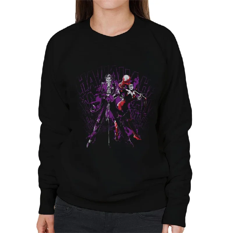 Batman The Joker And Harley Quinn Hahahaha Women's Sweatshirt Hoodie with Ribbed Hem Stretchable Secure Batman The Joker And Harley Quinn Hahahaha Women's Sweatshirt Hoodie with Ribbed Hem Stretchable Secure