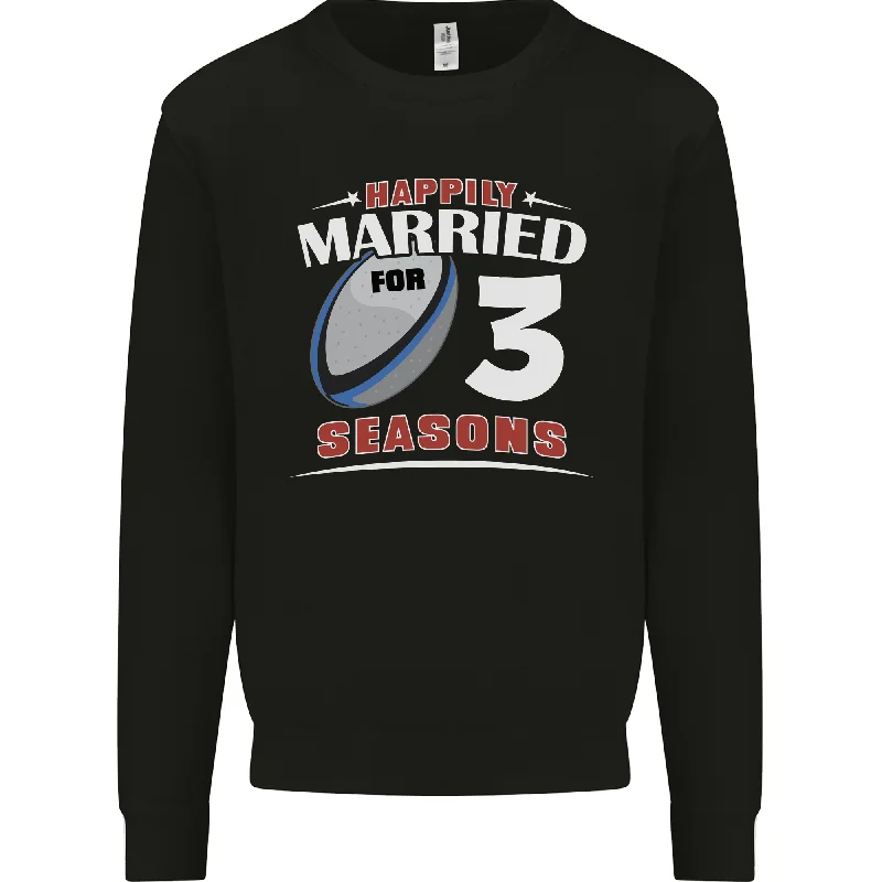 3 Year Wedding Anniversary 3rd Rugby Mens Sweatshirt Jumper Hooded Sweatshirt Casual Wear Street Style 3 Year Wedding Anniversary 3rd Rugby Mens Sweatshirt Jumper Hooded Sweatshirt Casual Wear Street Style