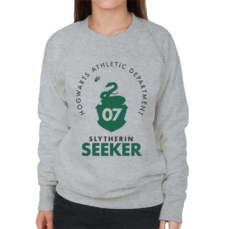 Harry Potter Slytherin Quidditch Seeker Women's Sweatshirt Hoodie with Contrast Stitching Detailed Premium Harry Potter Slytherin Quidditch Seeker Women's Sweatshirt Hoodie with Contrast Stitching Detailed Premium