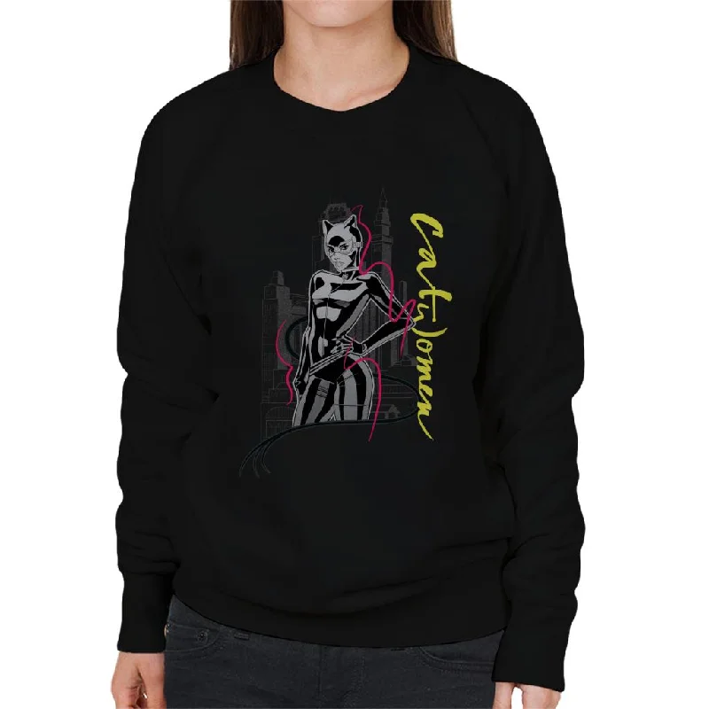 Batman Catwoman In Gotham City Women's Sweatshirt Hoodie with Magnetic Closure Innovative Modern Batman Catwoman In Gotham City Women's Sweatshirt Hoodie with Magnetic Closure Innovative Modern