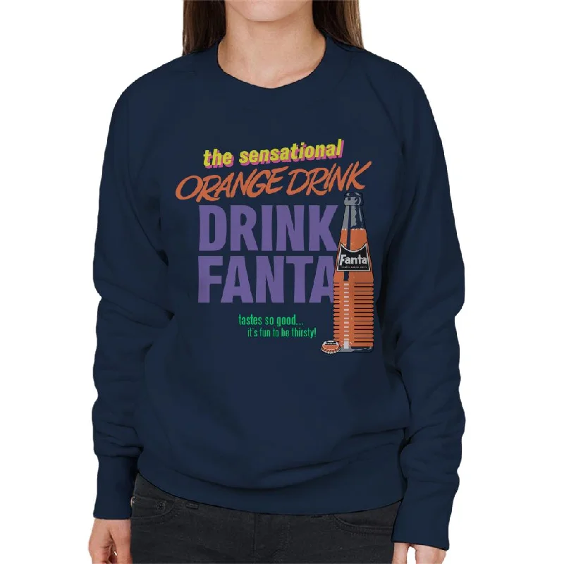 Fanta The Sensational Orange Drink Women's Sweatshirt Hoodie with Strings Custom Fit Adjustable Fanta The Sensational Orange Drink Women's Sweatshirt Hoodie with Strings Custom Fit Adjustable