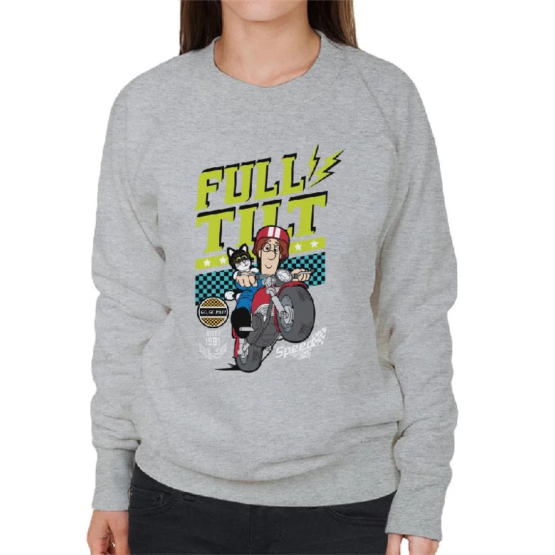 Postman Pat And Jess Full Tilt Women's Sweatshirt Hoodie with Frayed Bohemian Relaxed Postman Pat And Jess Full Tilt Women's Sweatshirt Hoodie with Frayed Bohemian Relaxed