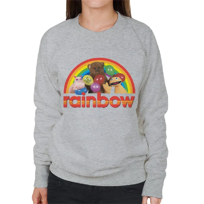 Rainbow 1972 50th Anniversary Balloons Women's Sweatshirt Hoodie with Ribbed Hem Stretchable Secure Rainbow 1972 50th Anniversary Balloons Women's Sweatshirt Hoodie with Ribbed Hem Stretchable Secure
