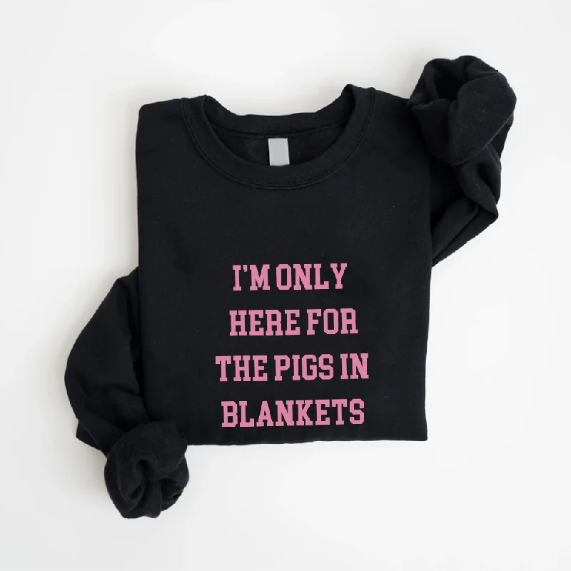 Here For The Pigs In Blankets Christmas Sweatshirt Hoodie with Drop Shoulder Relaxed Streetwear Here For The Pigs In Blankets Christmas Sweatshirt Hoodie with Drop Shoulder Relaxed Streetwear