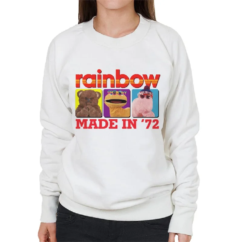 Rainbow Made In 1972 Bungle Zippy And George Women's Sweatshirt Hoodie with Fur Luxurious Winter Rainbow Made In 1972 Bungle Zippy And George Women's Sweatshirt Hoodie with Fur Luxurious Winter