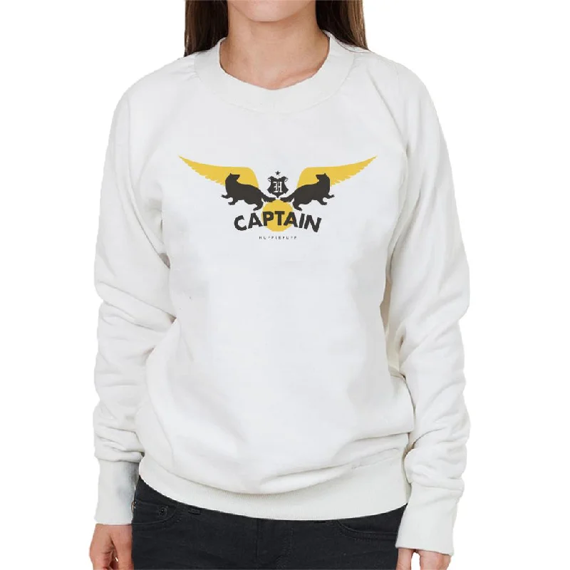 Harry Potter Golden Snitch Captain Hufflepuff Women's Sweatshirt Hoodie with Exposed Zipper Edgy Industrial Harry Potter Golden Snitch Captain Hufflepuff Women's Sweatshirt Hoodie with Exposed Zipper Edgy Industrial