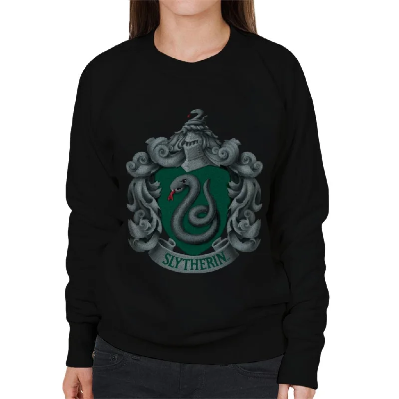 Harry Potter Slytherin Serpent Shield Women's Sweatshirt Hoodie with Raglan Sleeves Sporty Comfortable Harry Potter Slytherin Serpent Shield Women's Sweatshirt Hoodie with Raglan Sleeves Sporty Comfortable