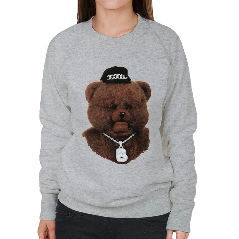 Rainbow 1972 Bungle The Bear Wearing Bling Women's Sweatshirt Hoodie with Color Block Contrast Stylish Rainbow 1972 Bungle The Bear Wearing Bling Women's Sweatshirt Hoodie with Color Block Contrast Stylish