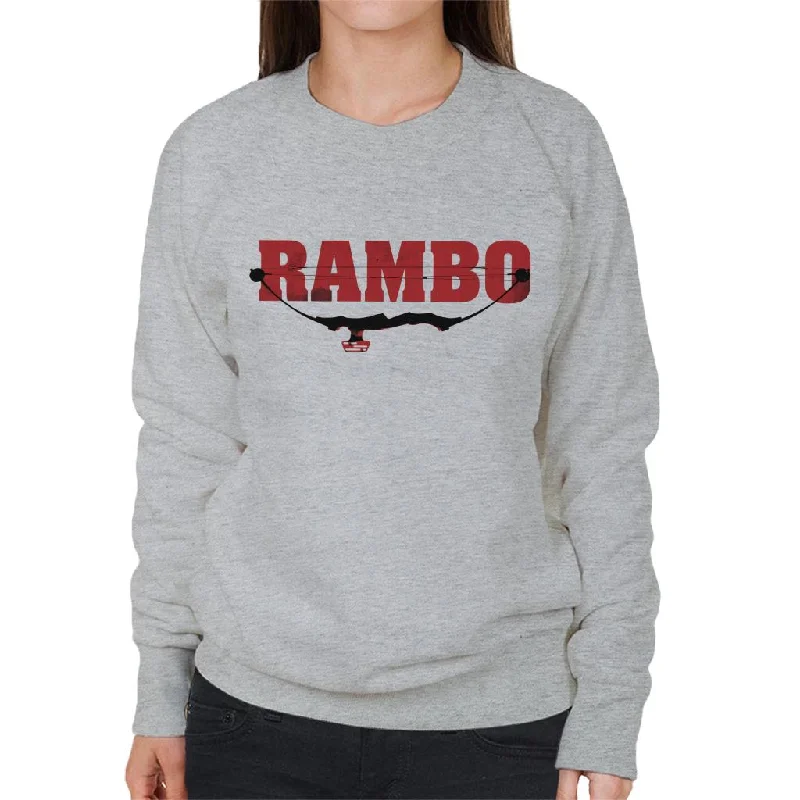 Rambo Logo Compound Bow Women's Sweatshirt Hoodie with High-Low Hem Asymmetrical Trendy Rambo Logo Compound Bow Women's Sweatshirt Hoodie with High-Low Hem Asymmetrical Trendy