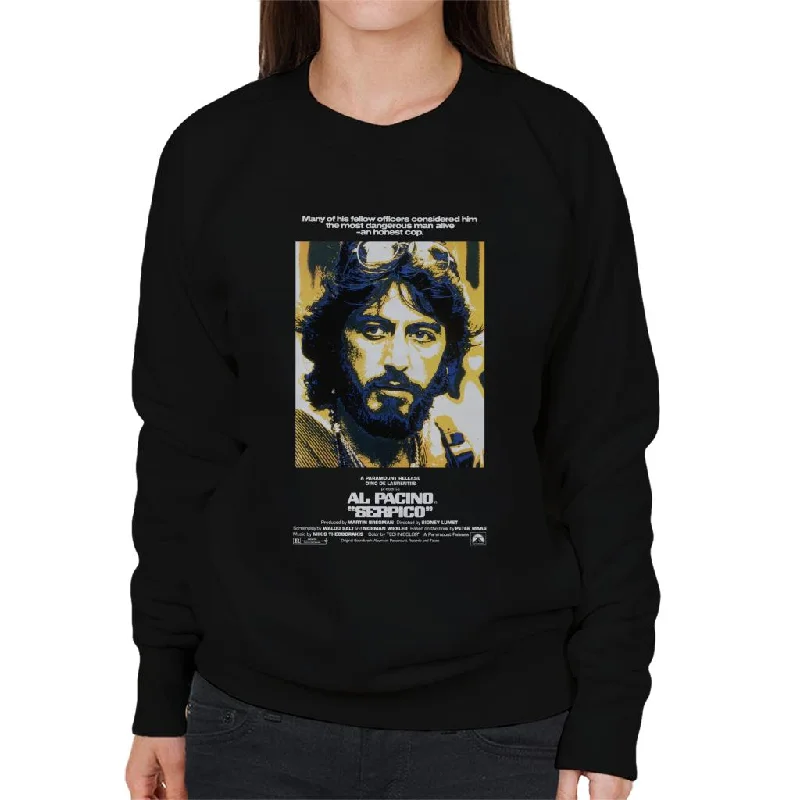 Serpico The Most Dangerous Man Alive Women's Sweatshirt Hoodie with Bell Sleeves Flared Feminine Serpico The Most Dangerous Man Alive Women's Sweatshirt Hoodie with Bell Sleeves Flared Feminine