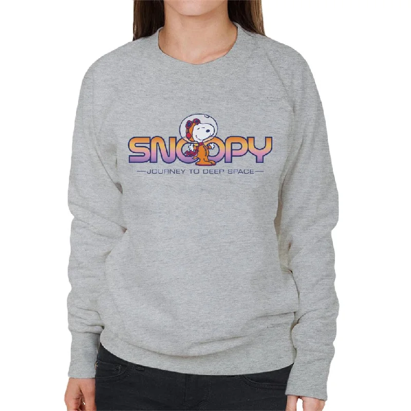 Peanuts Snoopy Journey To Deep Space Women's Sweatshirt Hoodie with Raw Hem Edgy Unfinished Peanuts Snoopy Journey To Deep Space Women's Sweatshirt Hoodie with Raw Hem Edgy Unfinished