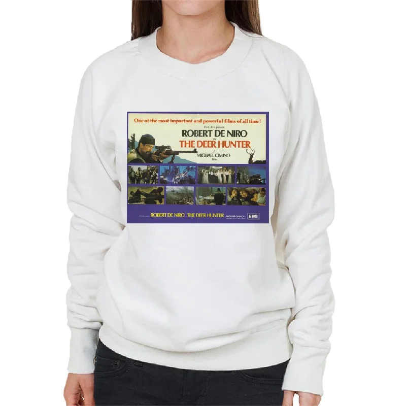 The Deer Hunter Film Montage Poster Women's Sweatshirt Hoodie with Earth Tones Natural Calm The Deer Hunter Film Montage Poster Women's Sweatshirt Hoodie with Earth Tones Natural Calm
