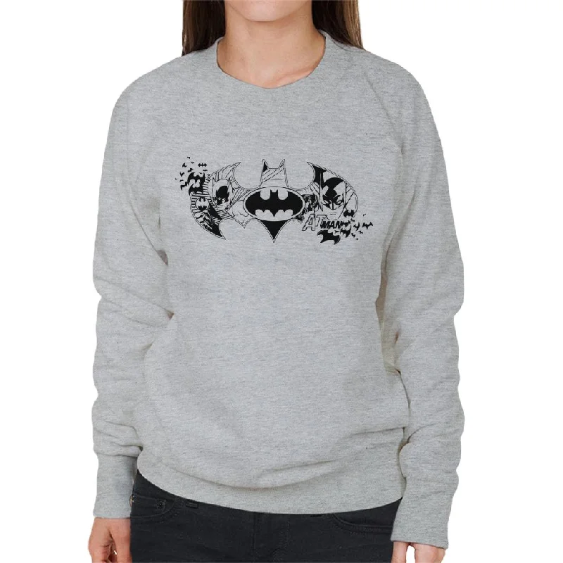 Batman Bat Symbol Montage Women's Sweatshirt Hoodie with High-Low Hem Asymmetrical Trendy Batman Bat Symbol Montage Women's Sweatshirt Hoodie with High-Low Hem Asymmetrical Trendy