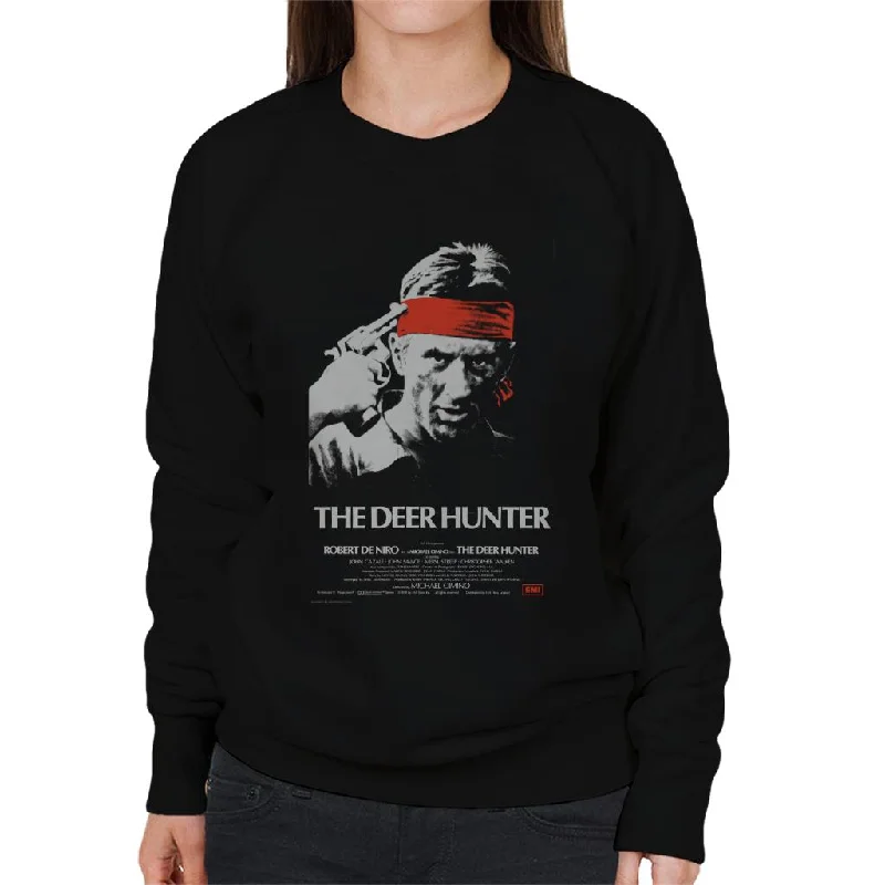 The Deer Hunter Russian Roulette Poster Women's Sweatshirt Hoodie with Metallic Shiny Futuristic The Deer Hunter Russian Roulette Poster Women's Sweatshirt Hoodie with Metallic Shiny Futuristic
