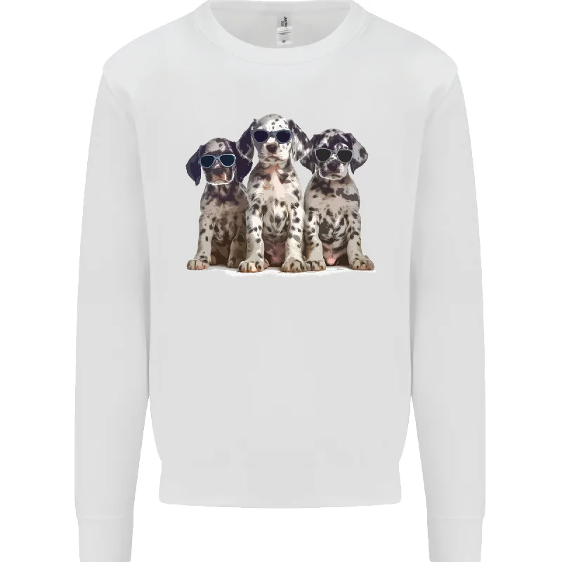 3 Cool Dalmatian Puppies Dogs Mens Sweatshirt Jumper Hoodie with Patch Decorative Personalized 3 Cool Dalmatian Puppies Dogs Mens Sweatshirt Jumper Hoodie with Patch Decorative Personalized