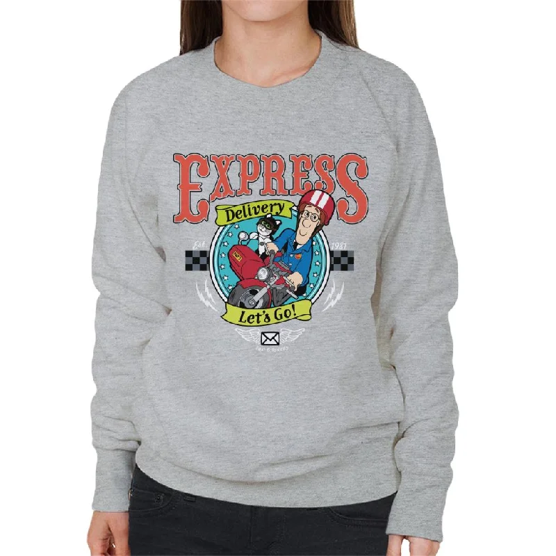 Postman Pat Express Delivery Lets Go Women's Sweatshirt Hoodie with Turtle Neck Cozy Winter Postman Pat Express Delivery Lets Go Women's Sweatshirt Hoodie with Turtle Neck Cozy Winter