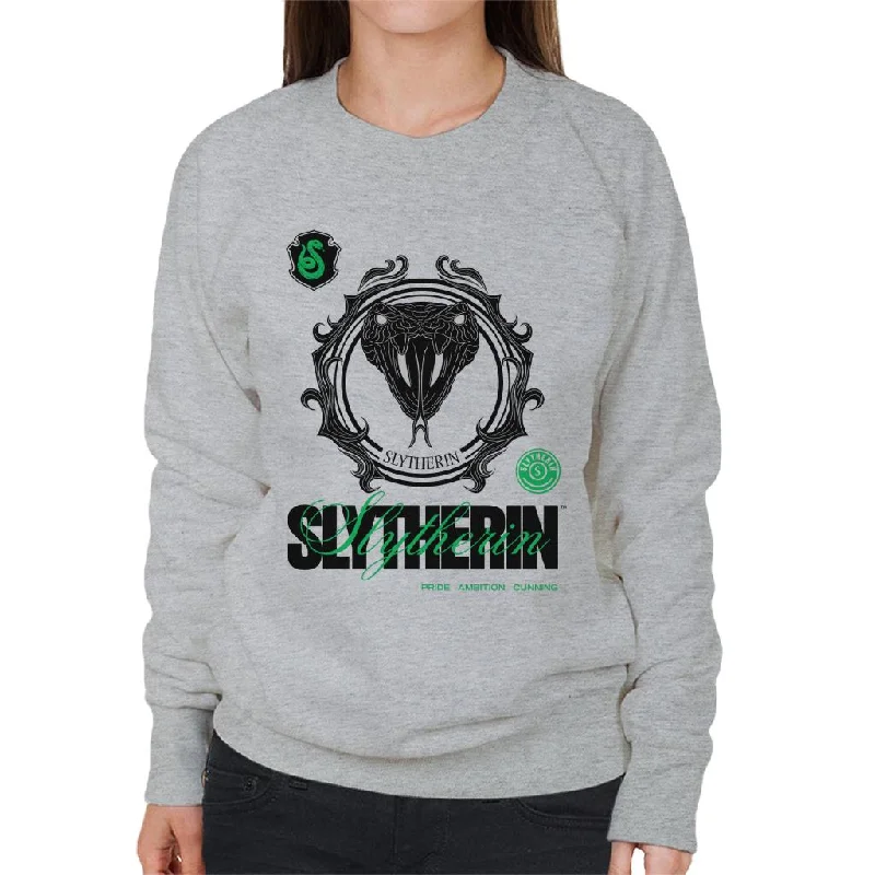 Harry Potter Slytherin Serpent Women's Sweatshirt Hoodie with Thumb Holes Functional Cozy Harry Potter Slytherin Serpent Women's Sweatshirt Hoodie with Thumb Holes Functional Cozy