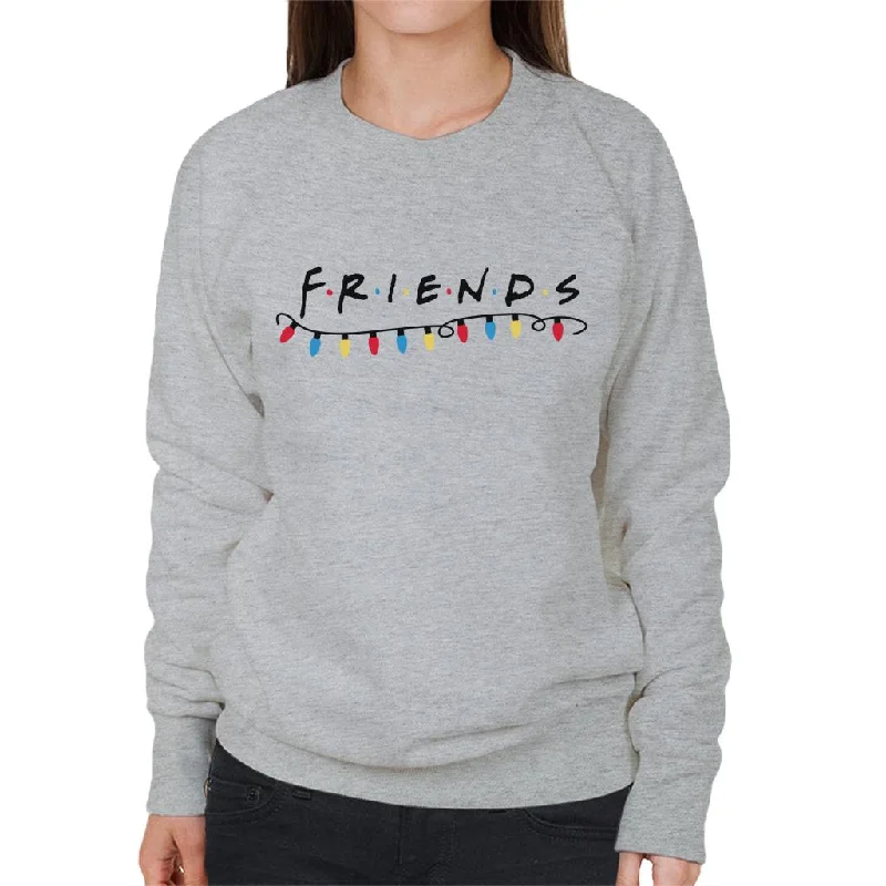 Friends Christmas Logo Festive Lights Women's Sweatshirt Hoodie with Distressed Vintage Worn Friends Christmas Logo Festive Lights Women's Sweatshirt Hoodie with Distressed Vintage Worn