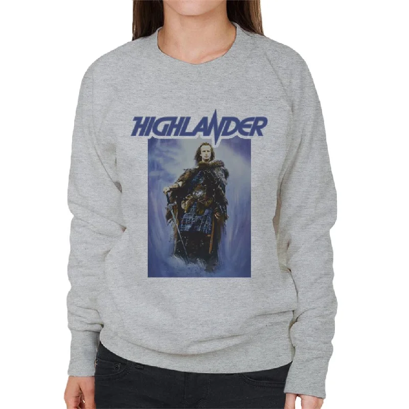 Highlander 1986 Theatrical Poster Women's Sweatshirt Hoodie with Hem Raw Edge Edgy Unfinished Highlander 1986 Theatrical Poster Women's Sweatshirt Hoodie with Hem Raw Edge Edgy Unfinished