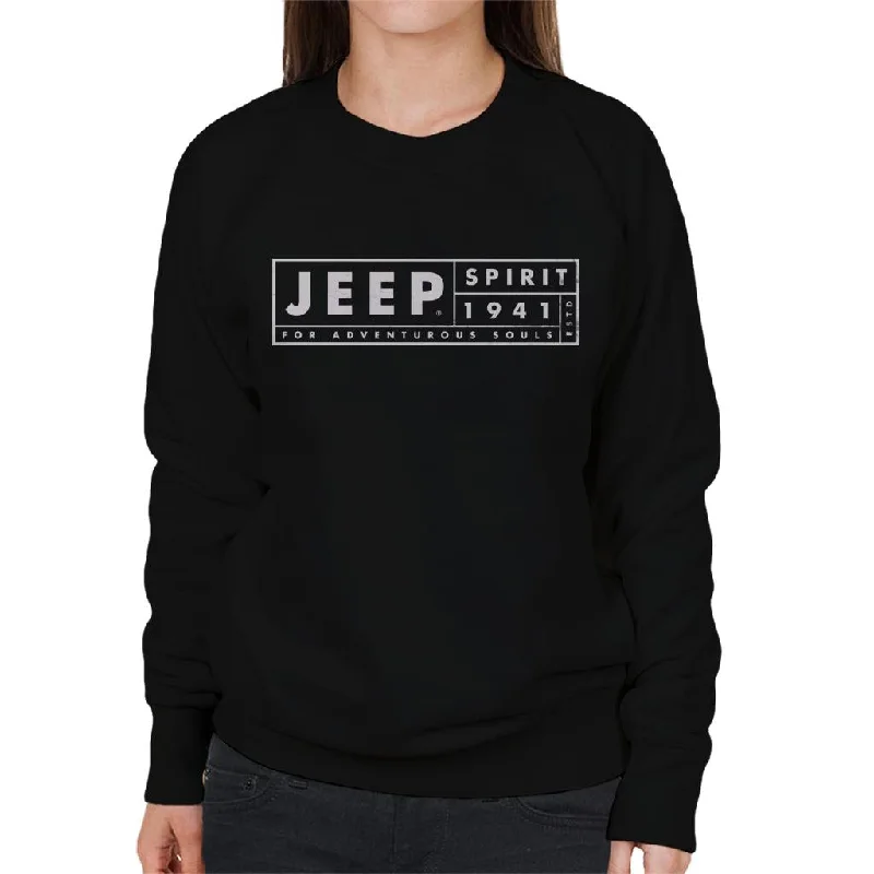 Jeep Spirit 1941 Estd For Adventurous Souls Light Logo Women's Sweatshirt Hoodie with Hem Frayed Vintage Worn Jeep Spirit 1941 Estd For Adventurous Souls Light Logo Women's Sweatshirt Hoodie with Hem Frayed Vintage Worn