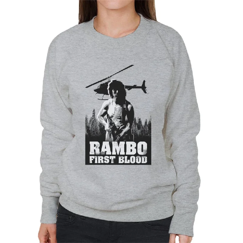 Rambo First Blood Forest Hunt Women's Sweatshirt Hoodie with Full-Zip Functional Layering Rambo First Blood Forest Hunt Women's Sweatshirt Hoodie with Full-Zip Functional Layering