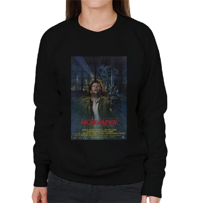 Highlander 1986 Movie Poster Montage Women's Sweatshirt Hoodie with Back Slit Movement Comfort Highlander 1986 Movie Poster Montage Women's Sweatshirt Hoodie with Back Slit Movement Comfort