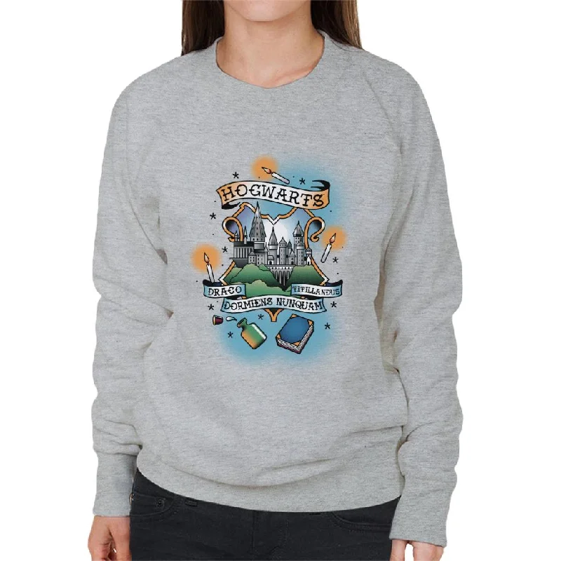 Harry Potter Hogwarts Draco Dormiens Nunquam Titillandus Women's Sweatshirt Hoodie with High-Low Hem Asymmetrical Trendy Harry Potter Hogwarts Draco Dormiens Nunquam Titillandus Women's Sweatshirt Hoodie with High-Low Hem Asymmetrical Trendy