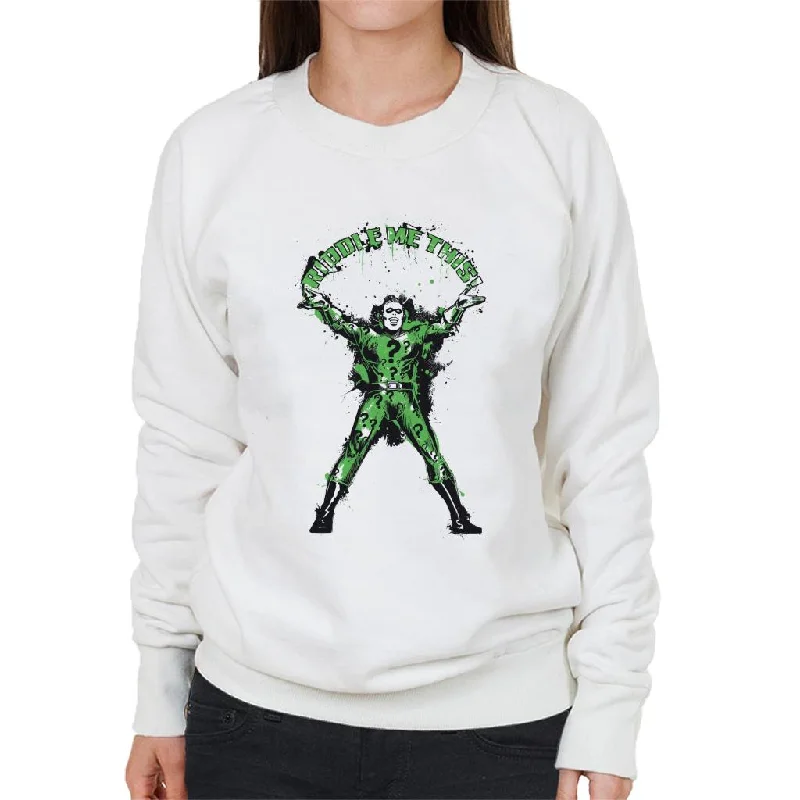 Batman The Riddler Riddle Me This Women's Sweatshirt Cotton Hoodie Fleece Lining Warmth Batman The Riddler Riddle Me This Women's Sweatshirt Cotton Hoodie Fleece Lining Warmth