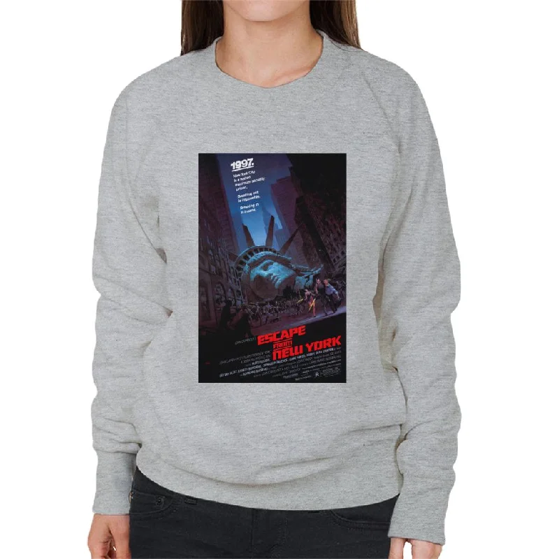 Escape From New York Prison Poster Women's Sweatshirt Hoodie with Pocket Utility Practical Escape From New York Prison Poster Women's Sweatshirt Hoodie with Pocket Utility Practical