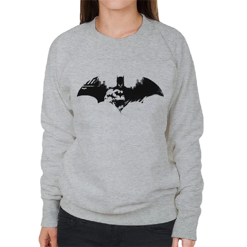 Batman Bat Symbol In Gotham City Women's Sweatshirt Hoodie with Hem Ribbing Snug Secure Batman Bat Symbol In Gotham City Women's Sweatshirt Hoodie with Hem Ribbing Snug Secure
