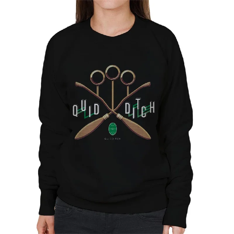 Harry Potter Quidditch Goalposts Women's Sweatshirt Hoodie with Tied Waist Feminine Flattering Harry Potter Quidditch Goalposts Women's Sweatshirt Hoodie with Tied Waist Feminine Flattering