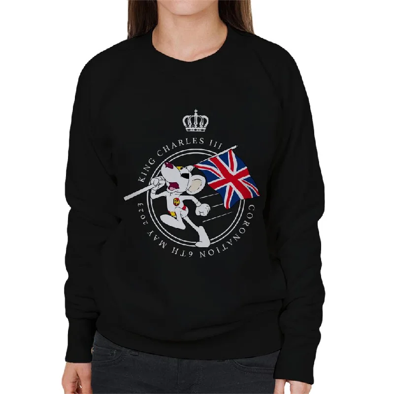 Danger Mouse Union Jack King Charles III 2023 Coronation Women's Sweatshirt Hoodie with Lace Feminine Delicate Danger Mouse Union Jack King Charles III 2023 Coronation Women's Sweatshirt Hoodie with Lace Feminine Delicate