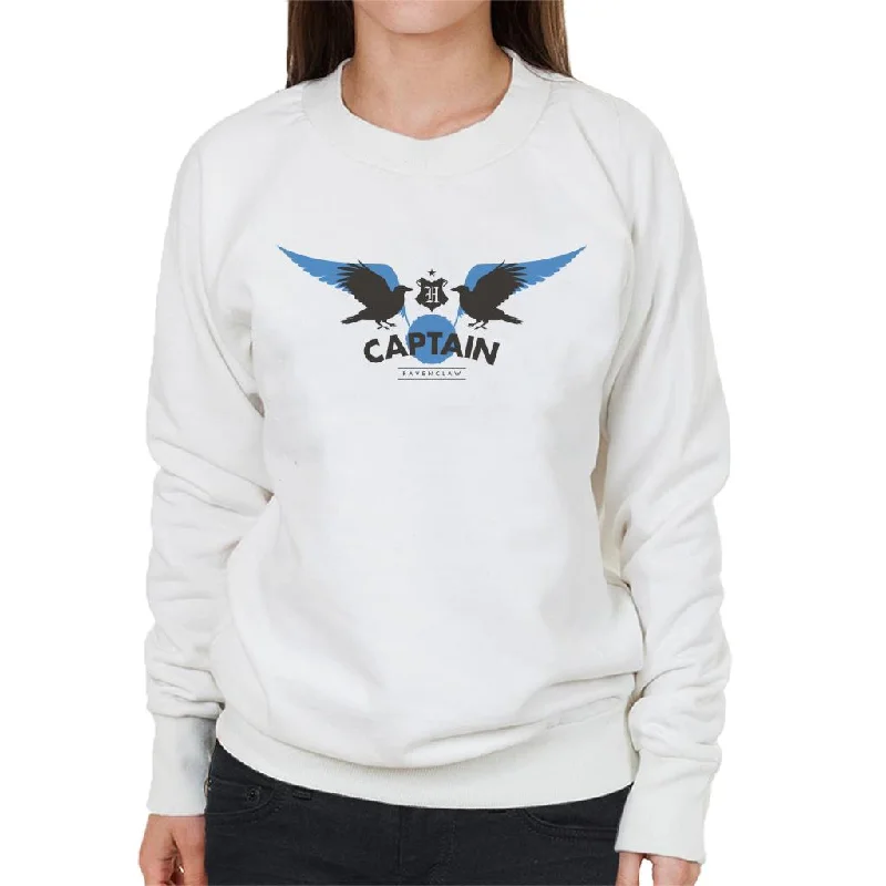 Harry Potter Golden Snitch Captain Ravenclaw Women's Sweatshirt Hoodie with Hem Embroidery Detailed Premium Harry Potter Golden Snitch Captain Ravenclaw Women's Sweatshirt Hoodie with Hem Embroidery Detailed Premium