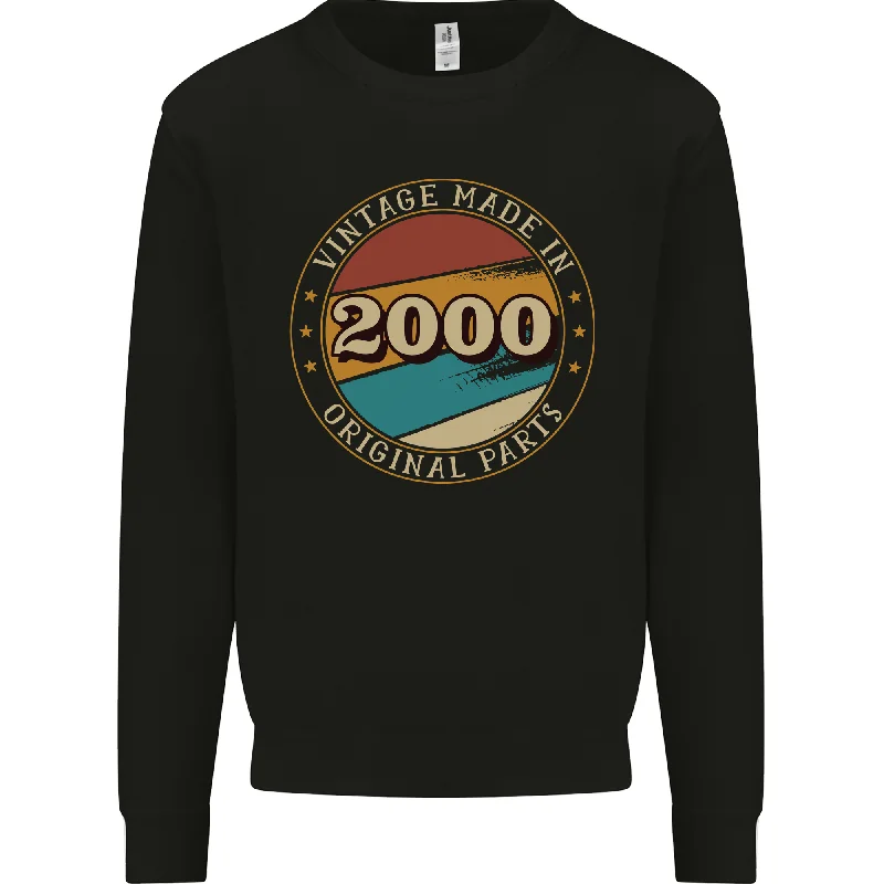 24th Birthday Vintage Made In 2000 Mens Sweatshirt Jumper Hoodie with Logo Branding Identity 24th Birthday Vintage Made In 2000 Mens Sweatshirt Jumper Hoodie with Logo Branding Identity