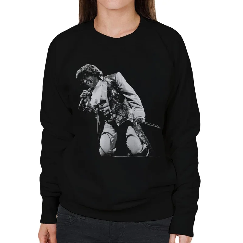 James Brown Playing At Wembley 1991 Women's Sweatshirt Hoodie with Thumb Holes Functional Cozy James Brown Playing At Wembley 1991 Women's Sweatshirt Hoodie with Thumb Holes Functional Cozy