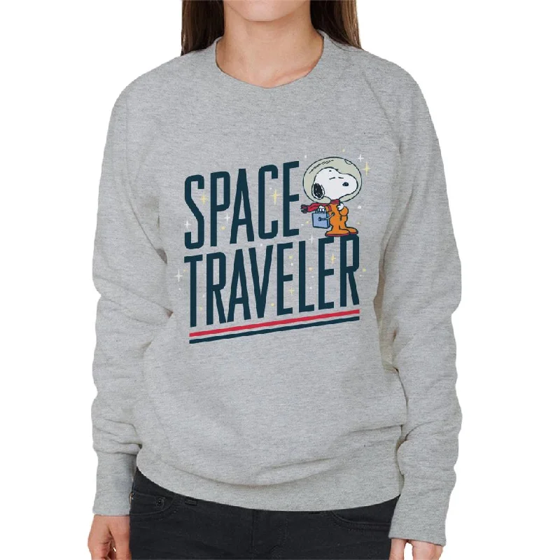 Peanuts Snoopy Space Traveler Women's Sweatshirt Hoodie with Bell Sleeves Flared Feminine Peanuts Snoopy Space Traveler Women's Sweatshirt Hoodie with Bell Sleeves Flared Feminine