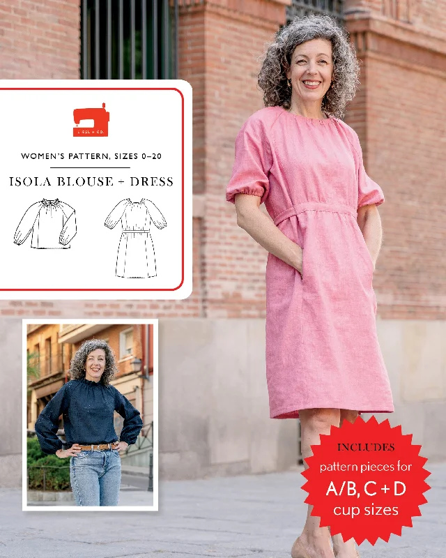 PDF Pattern - Isola Blouse + Dress | Liesl + Co Flowy Bohemian Blouse
