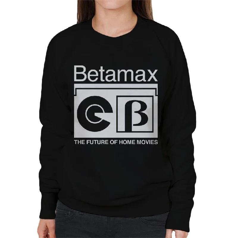 Betamax B Logo The Future Of Home Movies Women's Sweatshirt Hoodie with Logo Branding Identity Betamax B Logo The Future Of Home Movies Women's Sweatshirt Hoodie with Logo Branding Identity